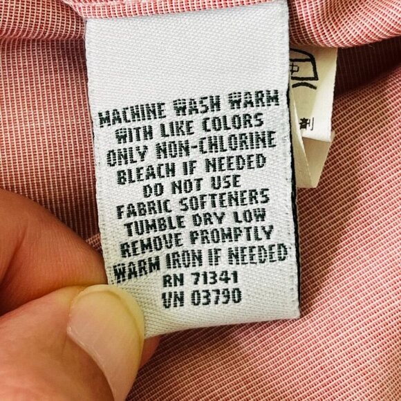 L.L. Bean Mens Button Down Shirt Size XXL Tall Red/Pink 100% Cotton* - Picture 10 of 10